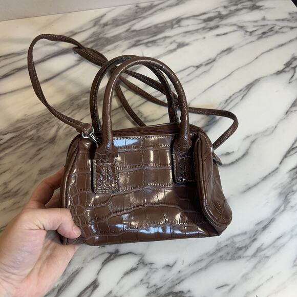 Vintage Retro Y2K Tommy Hilfiger baby handbag Purse Faux Leather Tan Crossbody - Picture 2 of 6